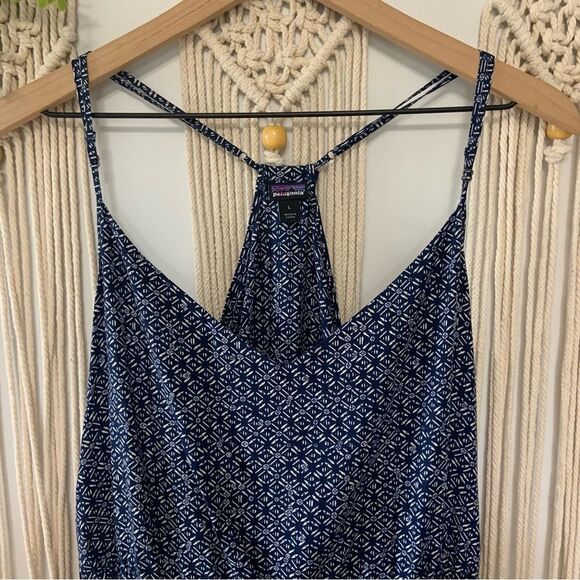 PATAGONIA Women’s Lost Wildflower Dress Sunburst Crux Navy Pockets Size Large - Picture 3 of 12